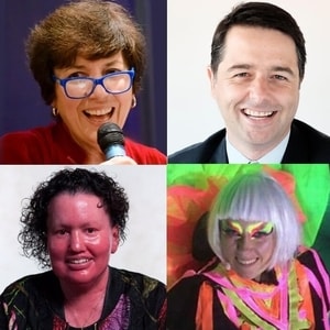 Key speakers at the Launch event - Emily Dash, Carly Findlay, Alastair McEwin, Julie McCrossin