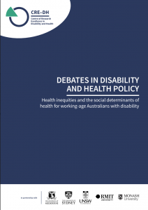 Front cover of report (blue background)