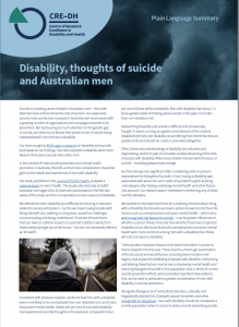 Screenshot of A4 flyer on Disability, and male suicide