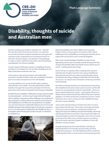 Summary of a research article on disability, suicide and Australian men