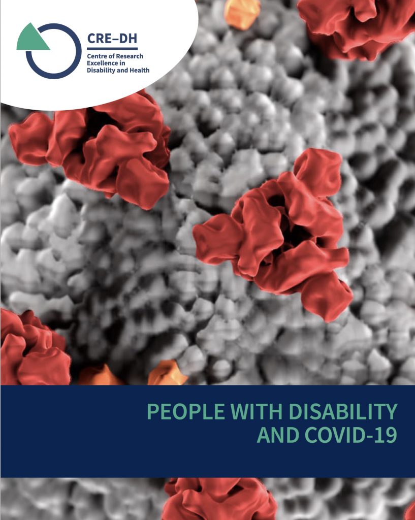 Close up of COVID-19 virus for front cover of statement of concern about disability sector and the pandemic