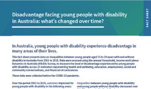 Disadvantage facing young people with disability: what’s changed over time?