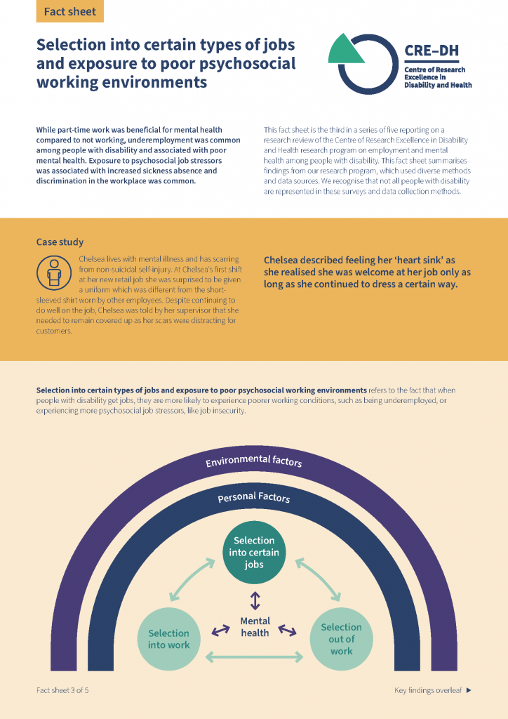 Factsheet 3 - Selection into certain types of jobs and exposure to poor psychosocial working environments