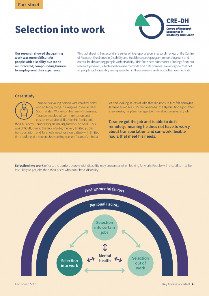 Factsheet 2 - Selection into work